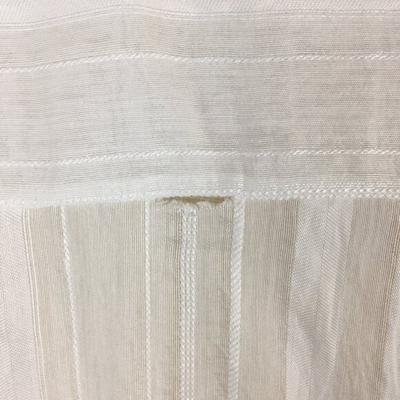 VINCE White Textured Striped Semi Sheer Fabric Long Sleeve Button Shirt - Picture 14 of 16